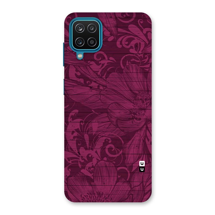 Magenta Floral Pattern Back Case for Galaxy M12