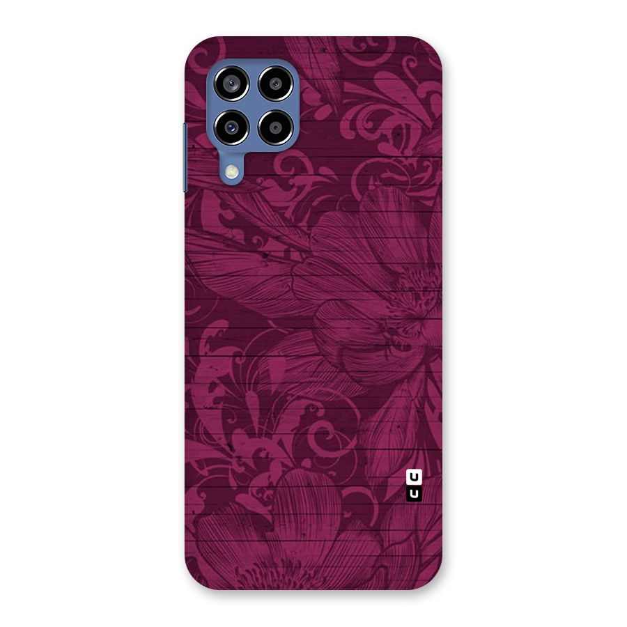 Magenta Floral Pattern Back Case for Galaxy M53 5G