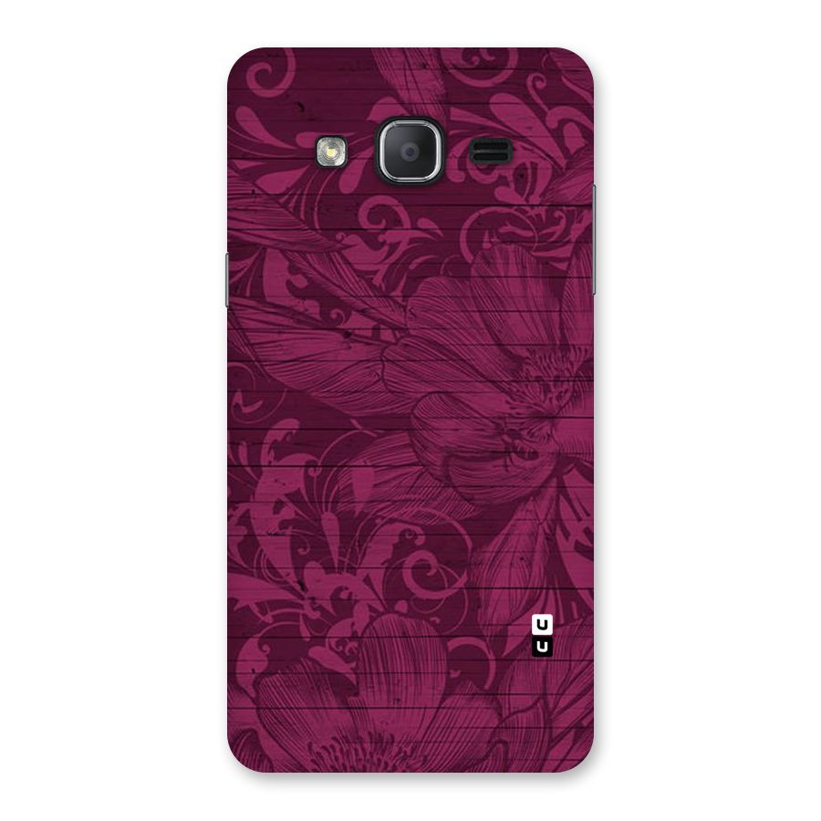Magenta Floral Pattern Back Case for Galaxy On7 2015