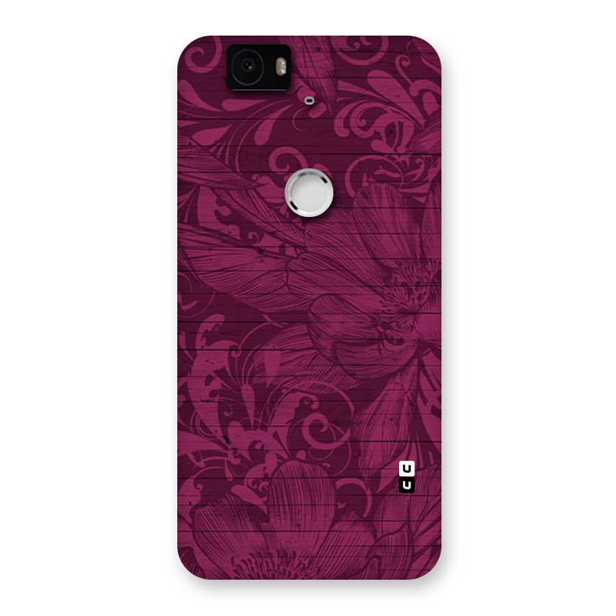 Magenta Floral Pattern Back Case for Google Nexus-6P