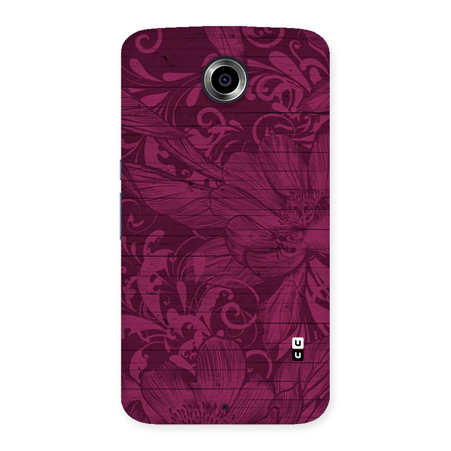 Magenta Floral Pattern Back Case for Nexsus 6