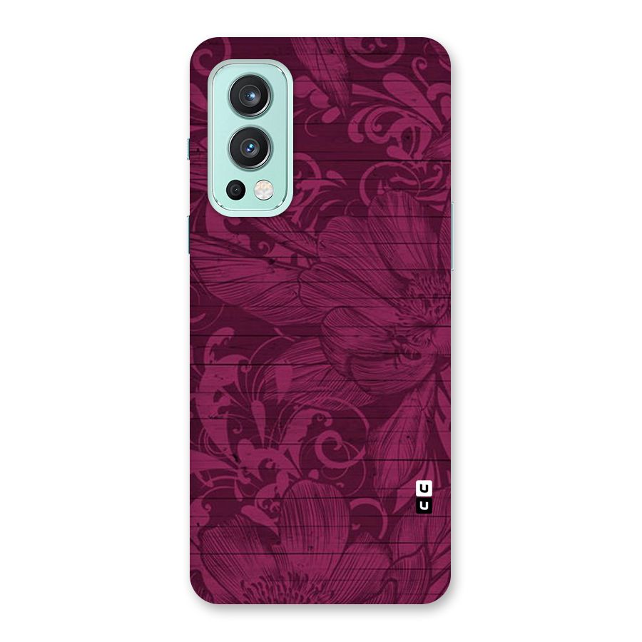 Magenta Floral Pattern Back Case for OnePlus Nord 2 5G