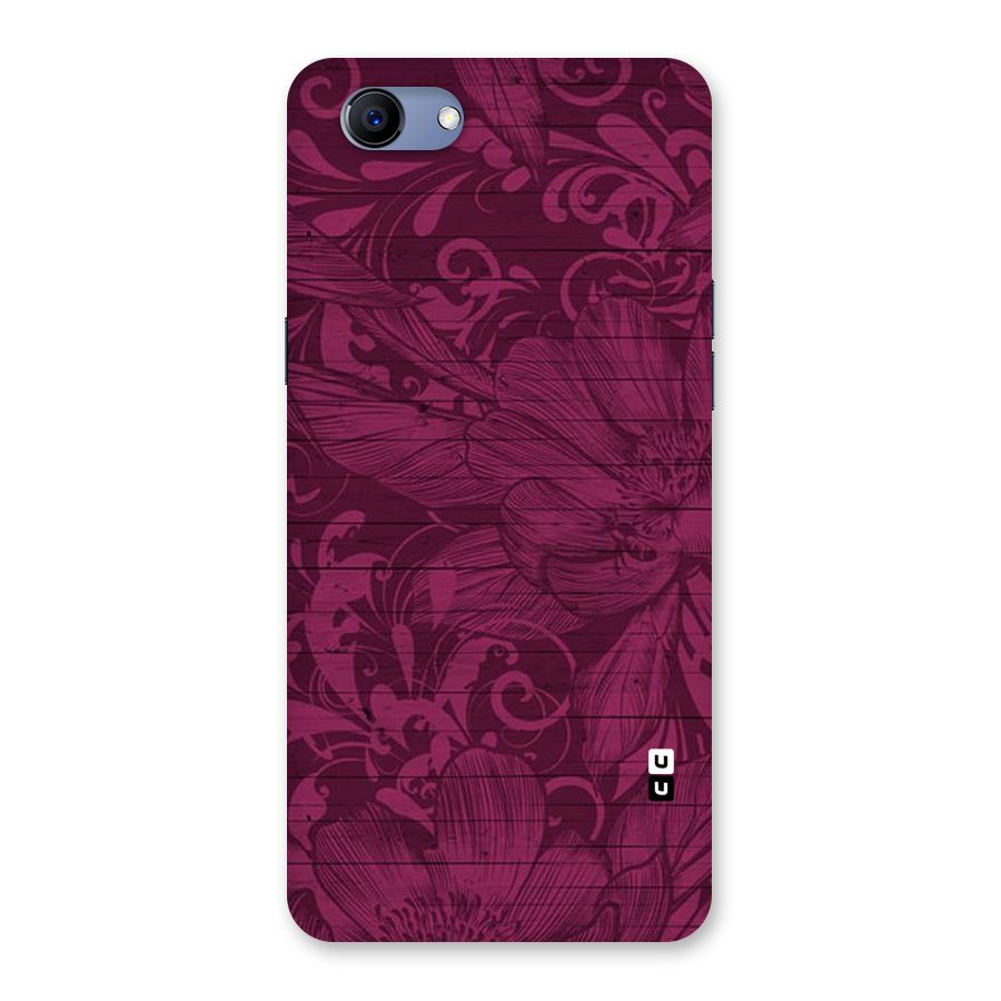 Magenta Floral Pattern Back Case for Oppo Realme 1