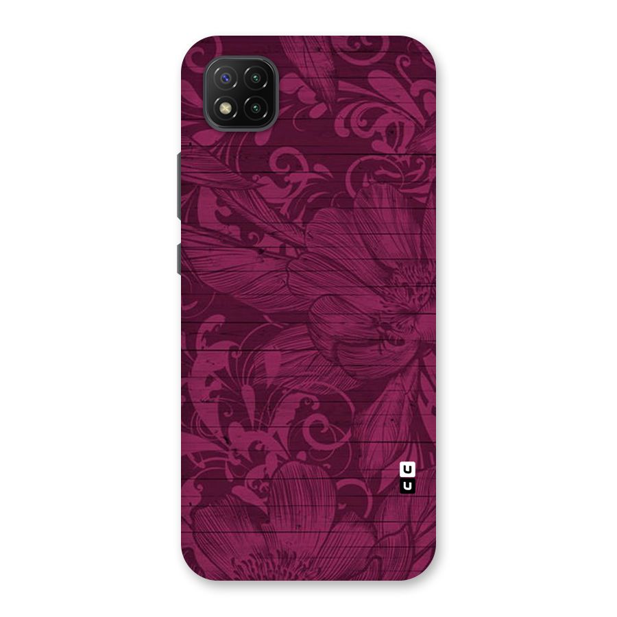 Magenta Floral Pattern Back Case for Poco C3