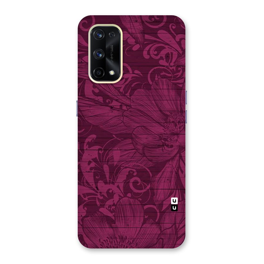 Magenta Floral Pattern Glass Back Case for Realme X7 Pro