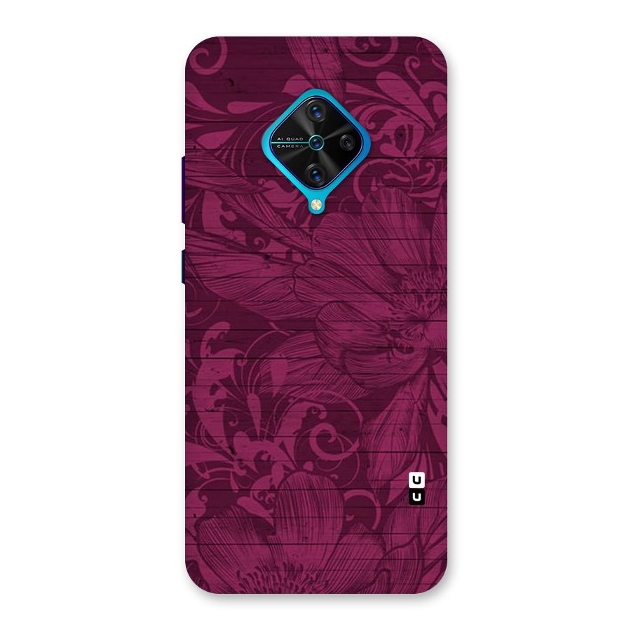 Magenta Floral Pattern Back Case for Vivo S1 Pro