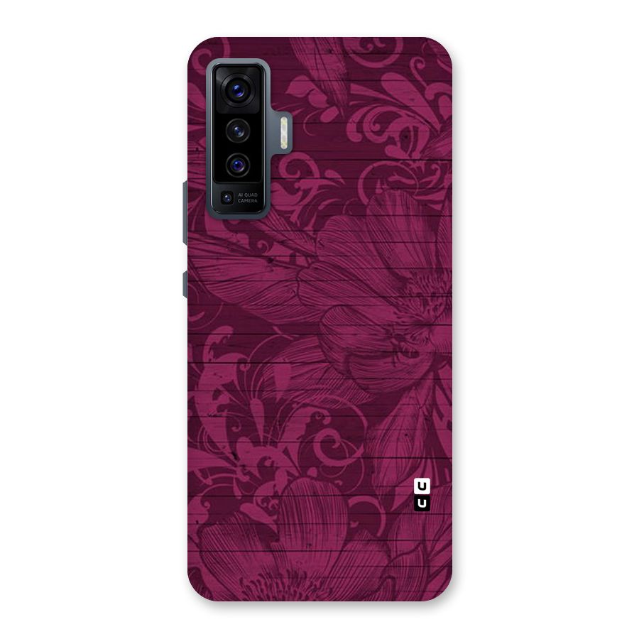 Magenta Floral Pattern Back Case for Vivo X50