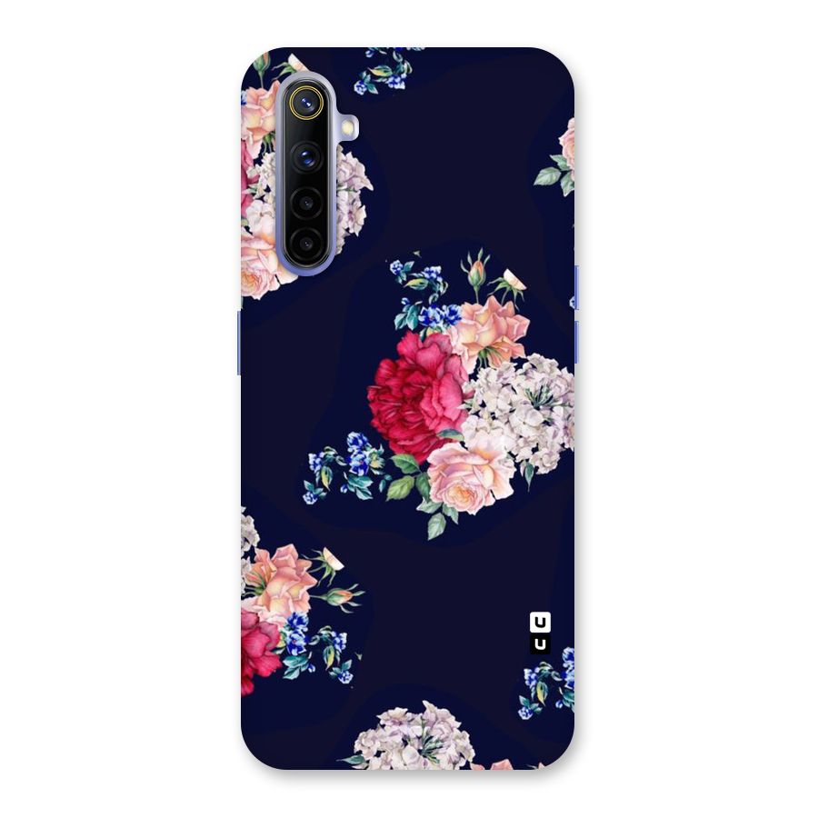 Magenta Peach Floral Back Case for Realme 6i