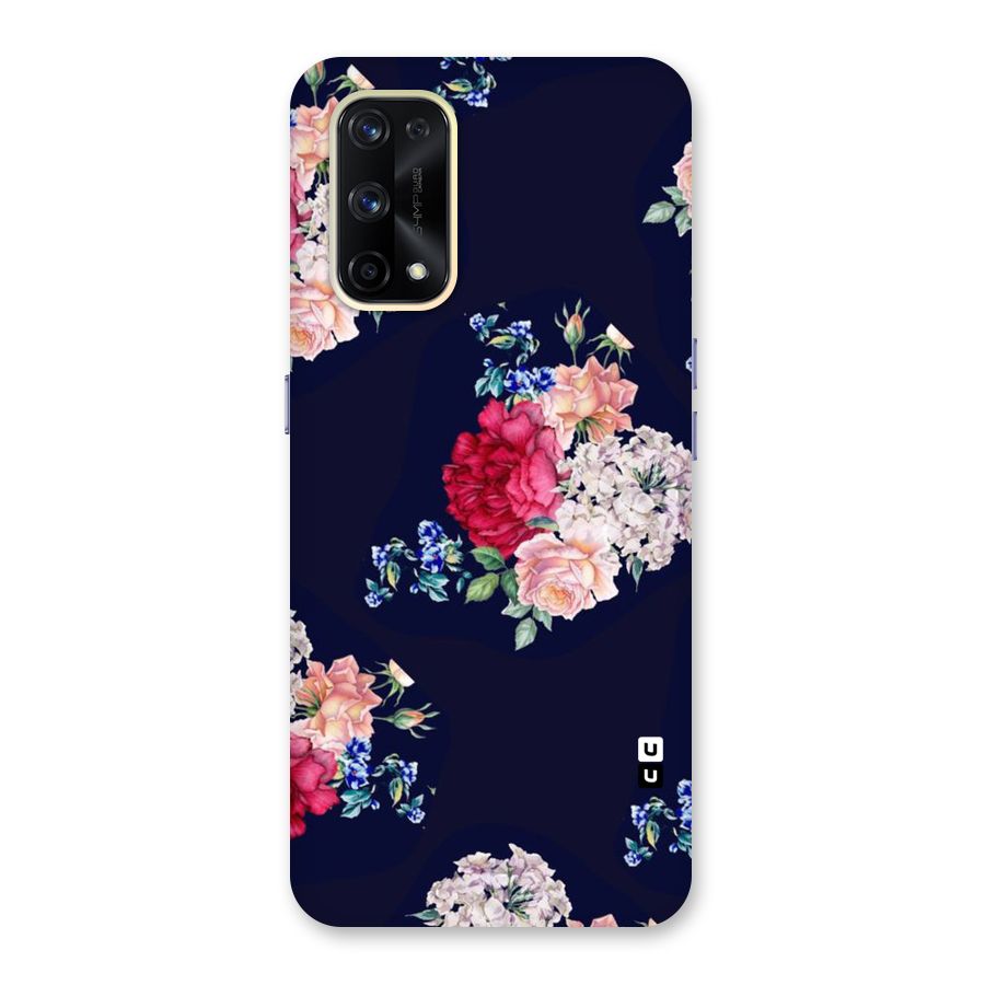 Magenta Peach Floral Glass Back Case for Realme X7 Pro