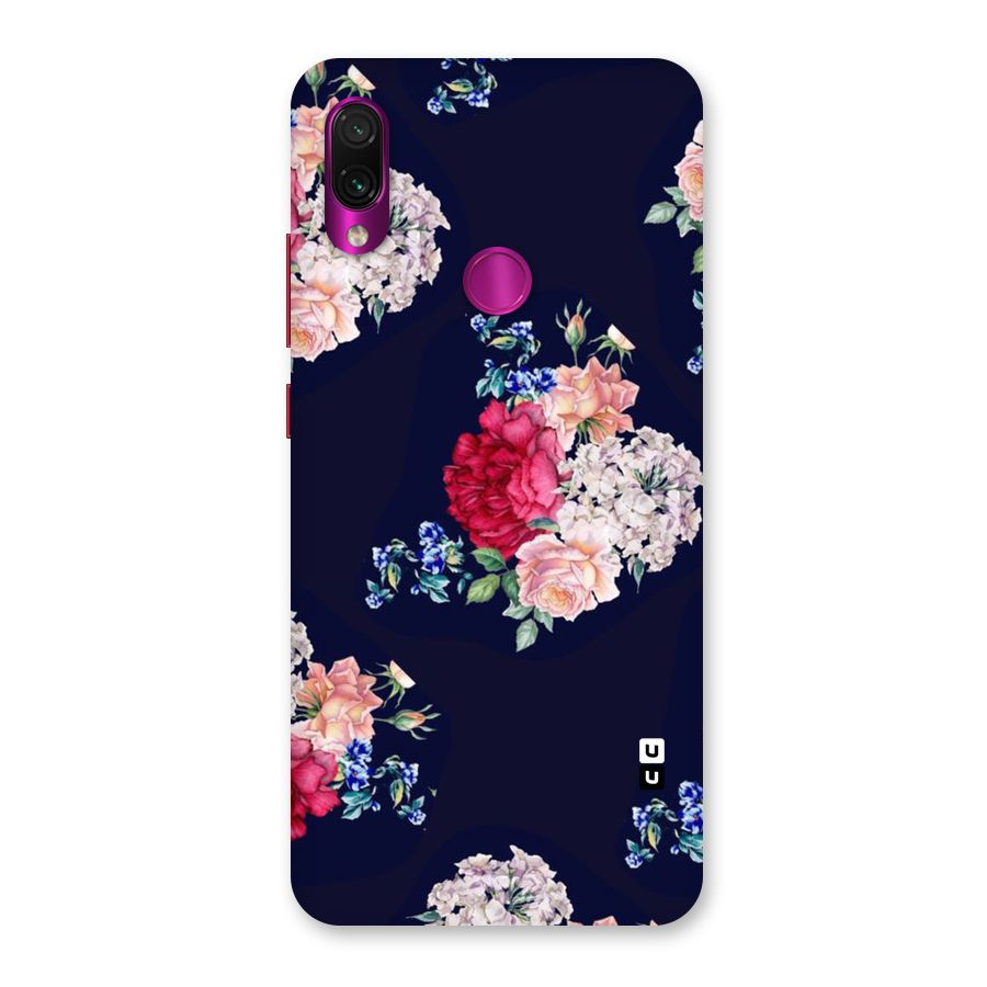 Magenta Peach Floral Back Case for Redmi Note 7 Pro