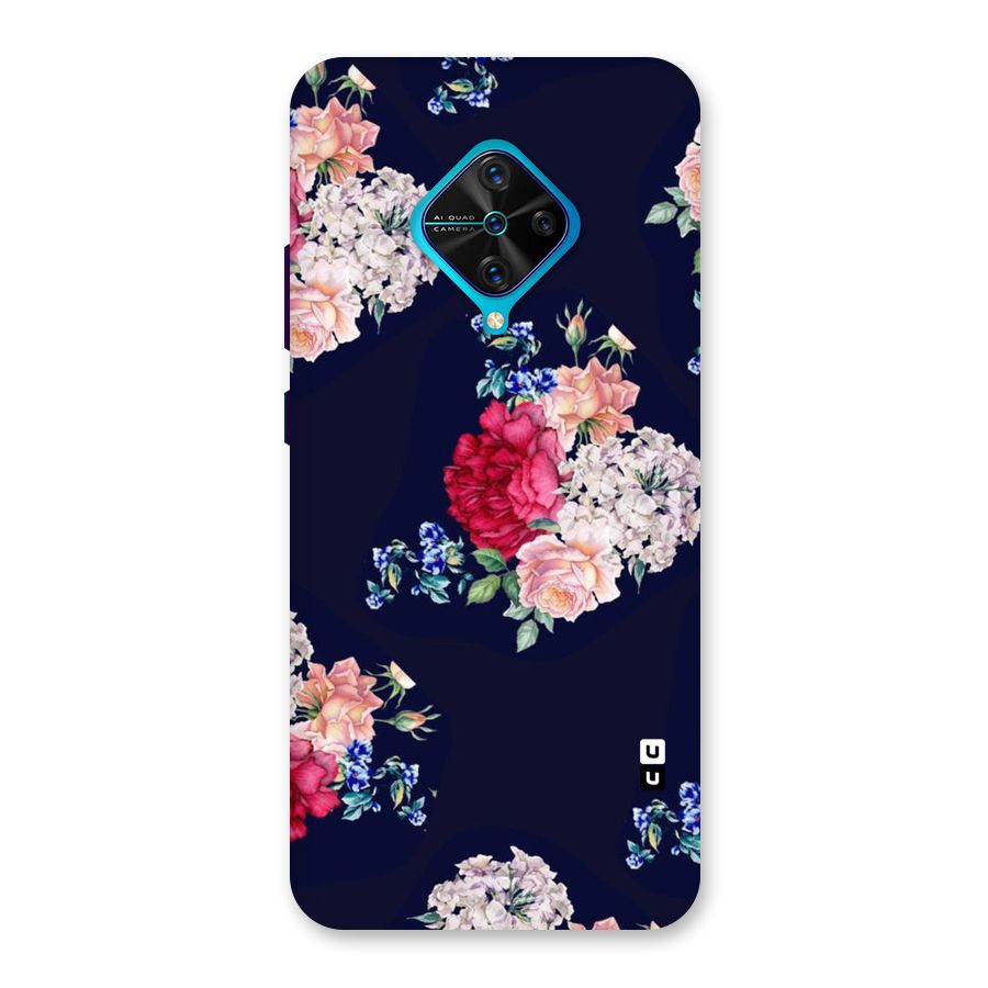 Magenta Peach Floral Back Case for Vivo S1 Pro