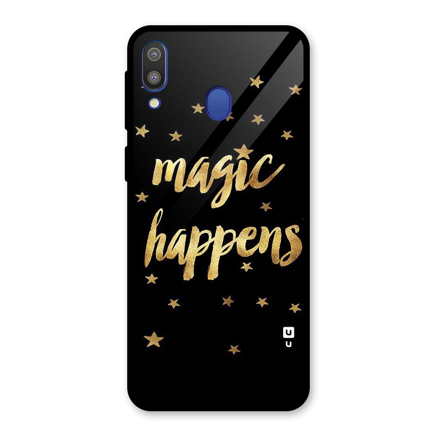 Magic Happens Glass Back Case for Galaxy M20