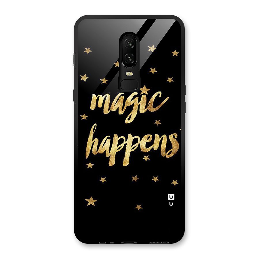 Magic Happens Glass Back Case for OnePlus 6