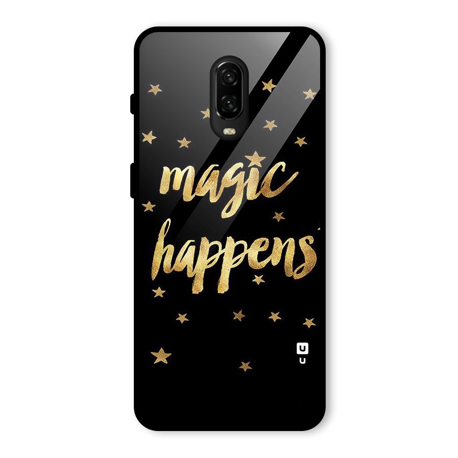 Magic Happens Glass Back Case for OnePlus 6T