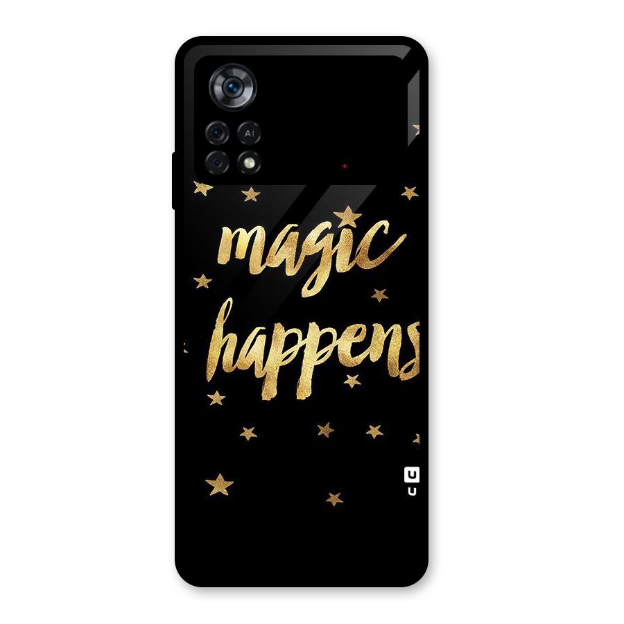 Magic Happens Glass Back Case for Poco X4 Pro 5G