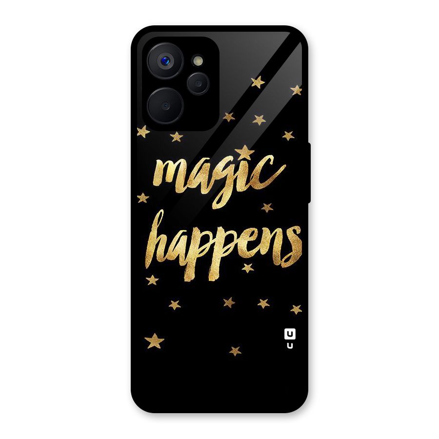 Magic Happens Glass Back Case for Realme 9i 5G