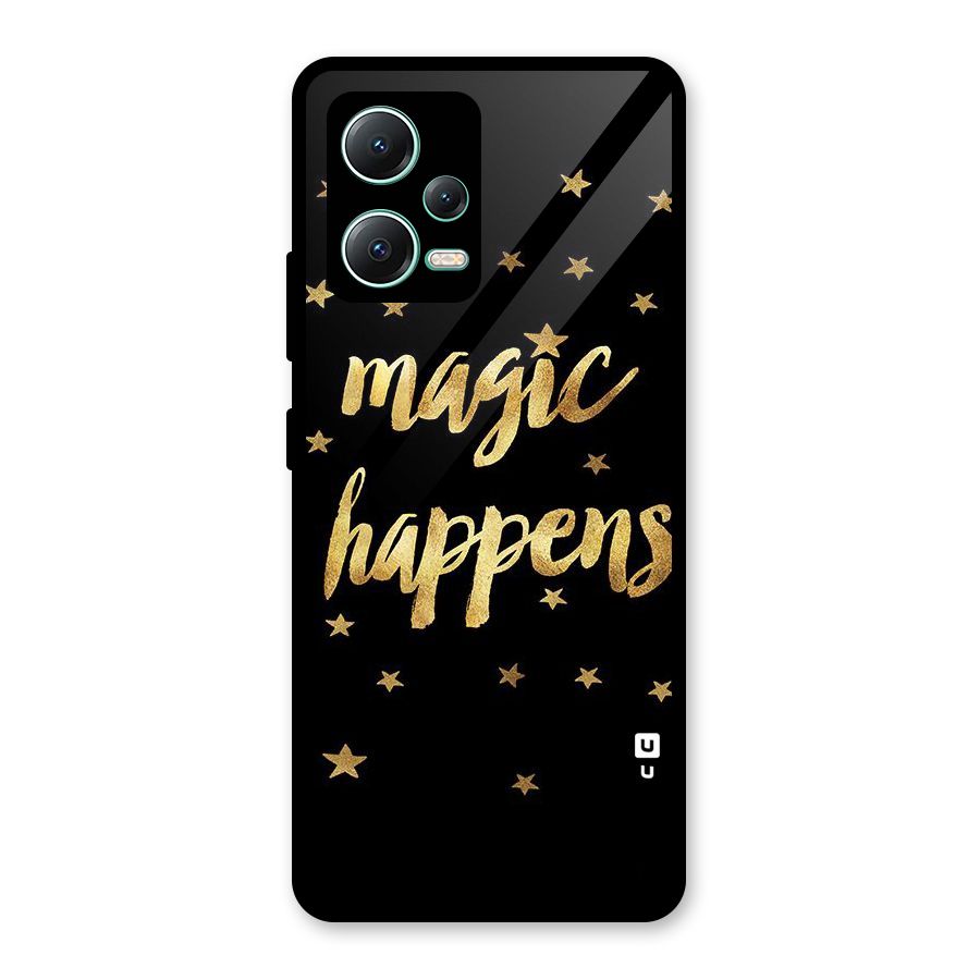 Magic Happens Glass Back Case for Redmi Note 12 5G
