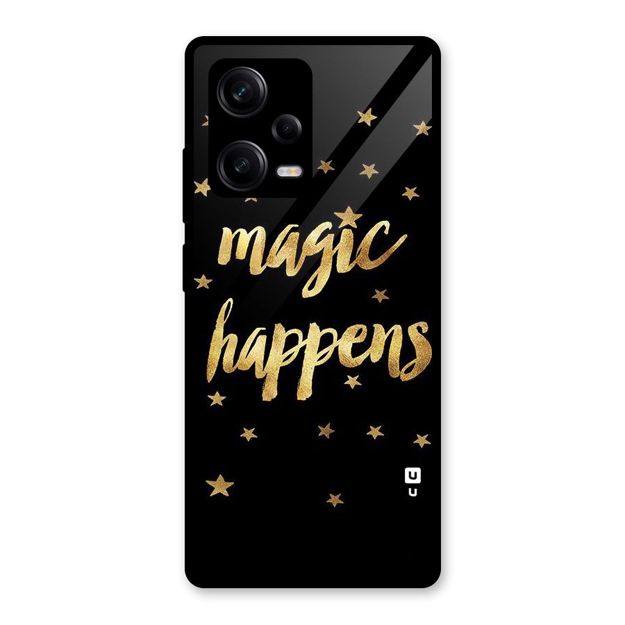 Magic Happens Glass Back Case for Redmi Note 12 Pro