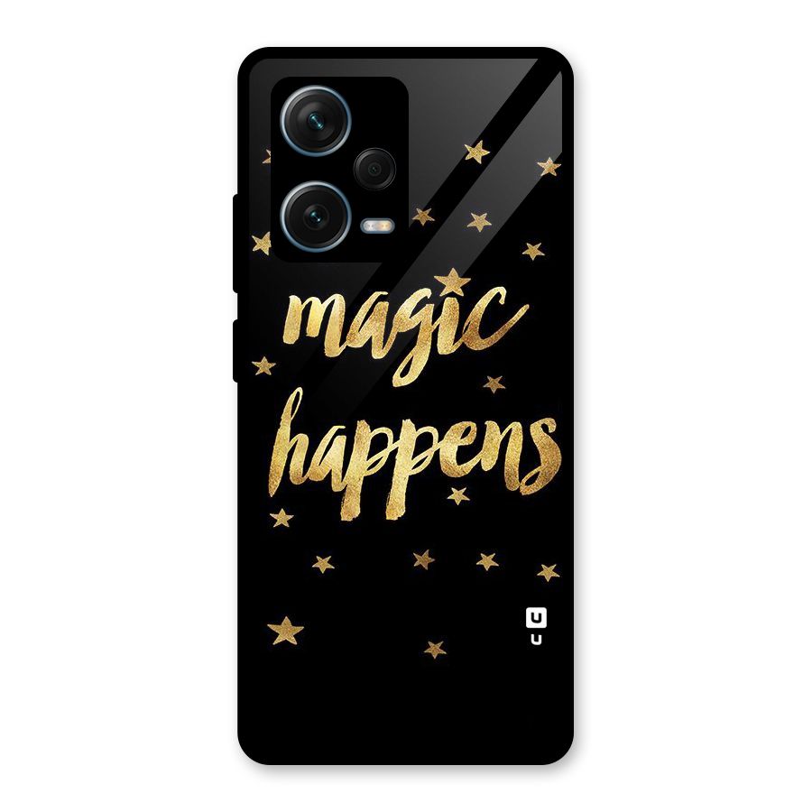 Magic Happens Glass Back Case for Redmi Note 12 Pro Plus 5G