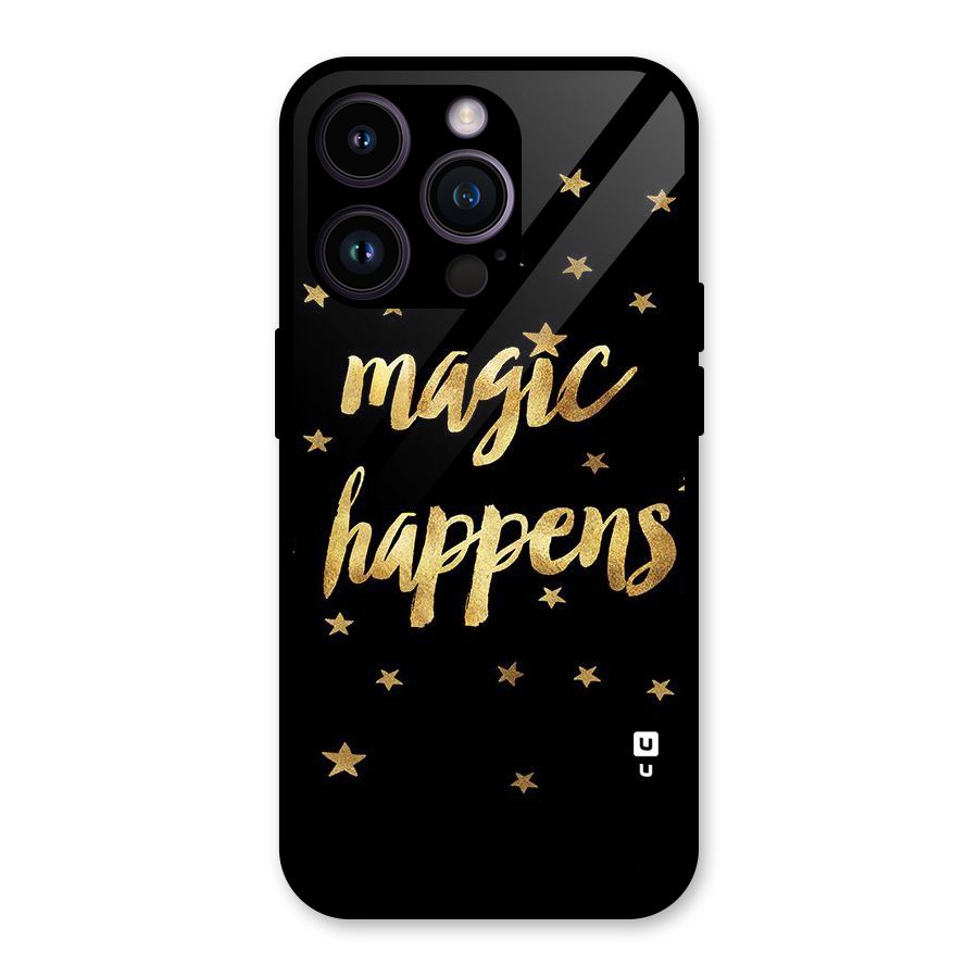 Magic Happens Glass Back Case for iPhone 14 Pro