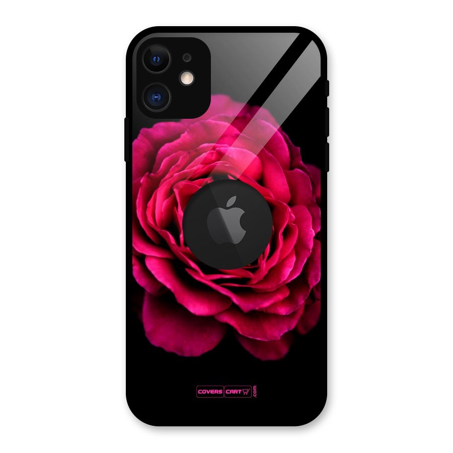 Magical Rose Glass Back Case for iPhone 11 Logo Cut