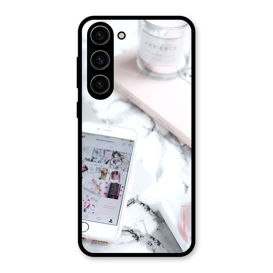 Make Up And Phone Glass Back Case for Galaxy S23 Plus