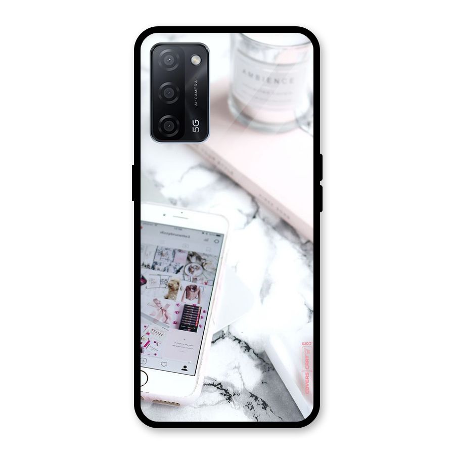 Make Up And Phone Glass Back Case for Oppo A53s 5G