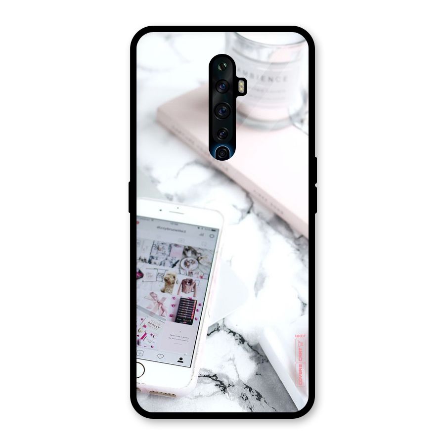 Make Up And Phone Glass Back Case for Oppo Reno2 F