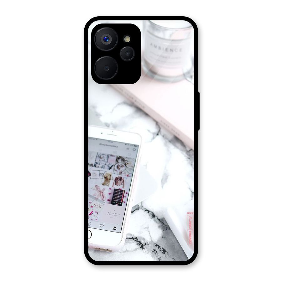 Make Up And Phone Glass Back Case for Realme 9i 5G