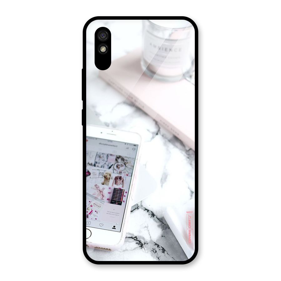 Make Up And Phone Glass Back Case for Redmi 9i