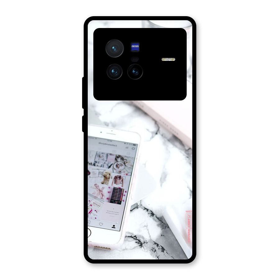 Make Up And Phone Glass Back Case for Vivo X80