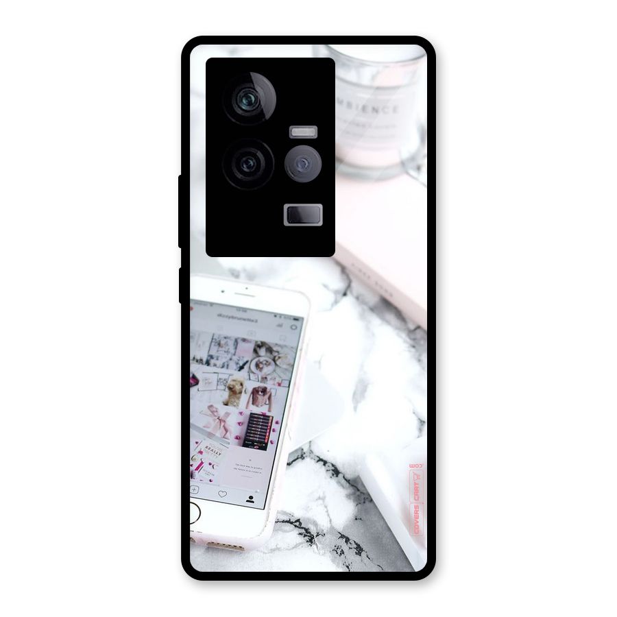 Make Up And Phone Glass Back Case for Vivo iQOO 11 5G