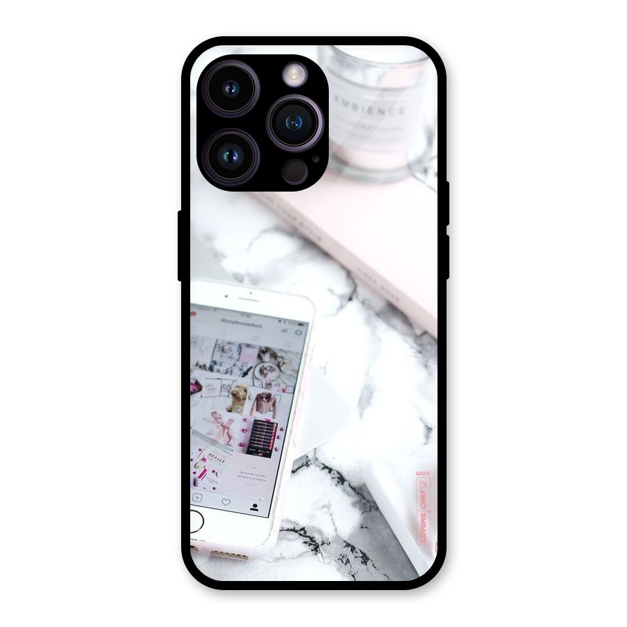 Make Up And Phone Glass Back Case for iPhone 14 Pro Max