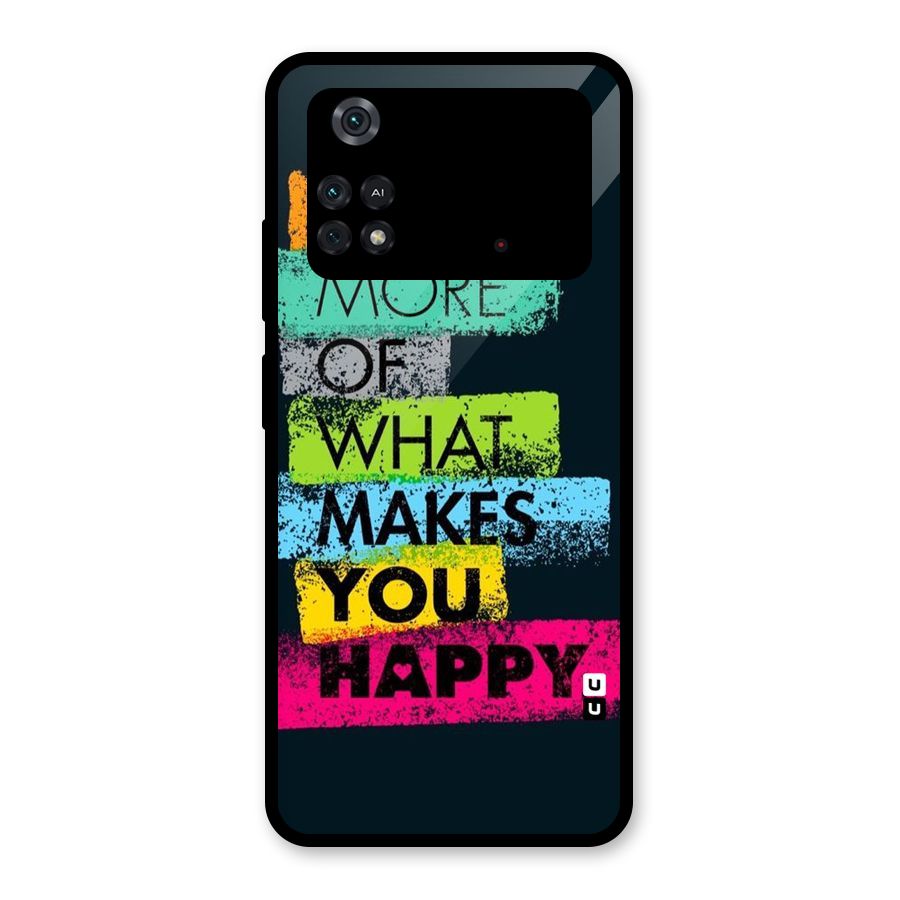 Makes You Happy Glass Back Case for Poco M4 Pro 4G