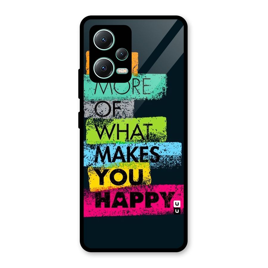 Makes You Happy Glass Back Case for Redmi Note 12 5G