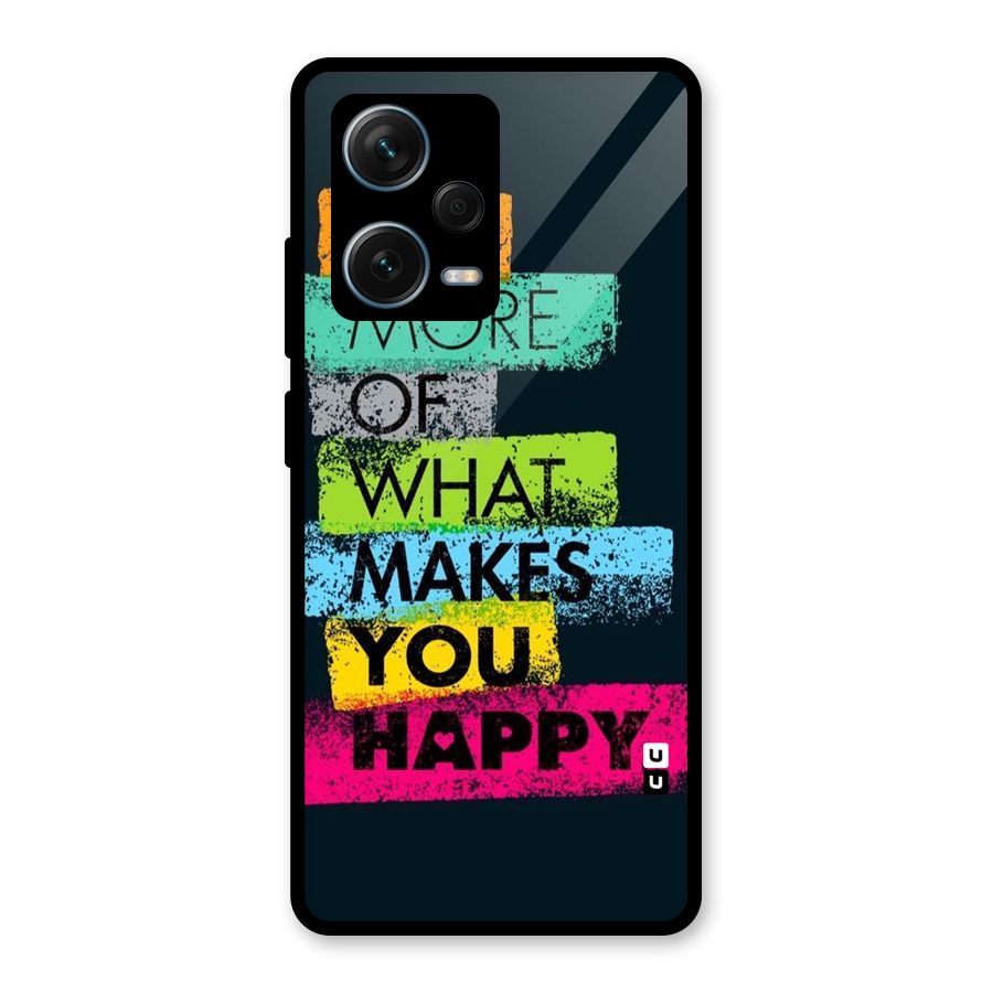 Makes You Happy Glass Back Case for Redmi Note 12 Pro Plus 5G