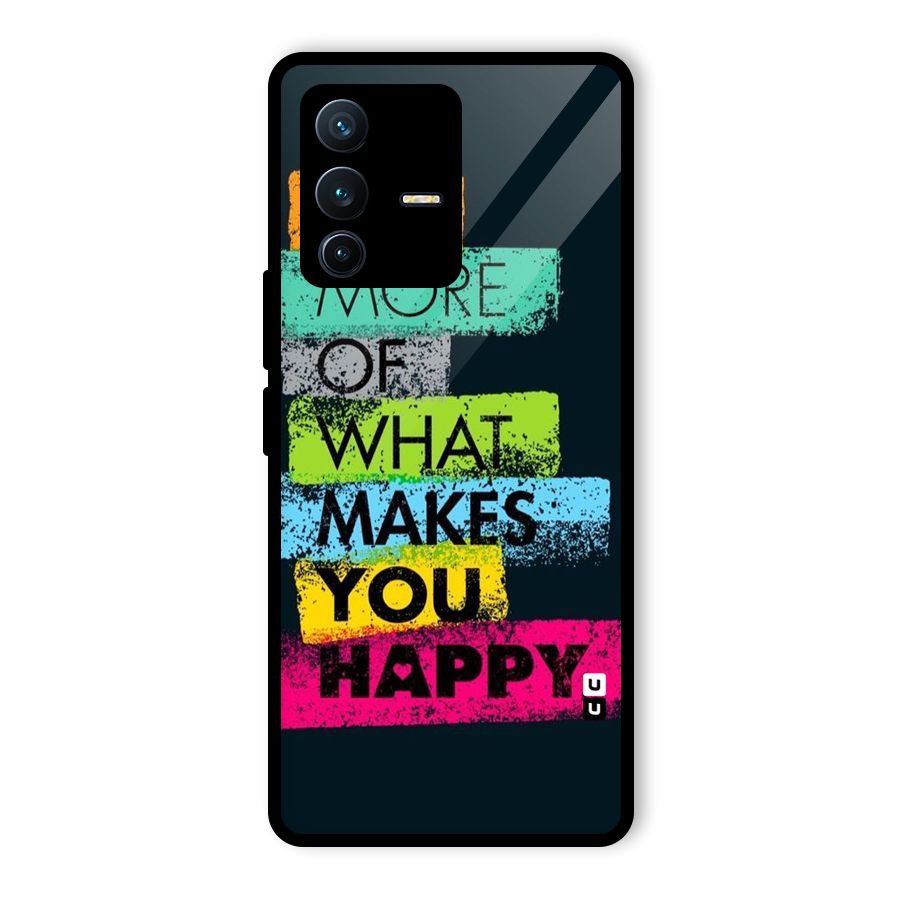 Makes You Happy Glass Back Case for Vivo V23 Pro