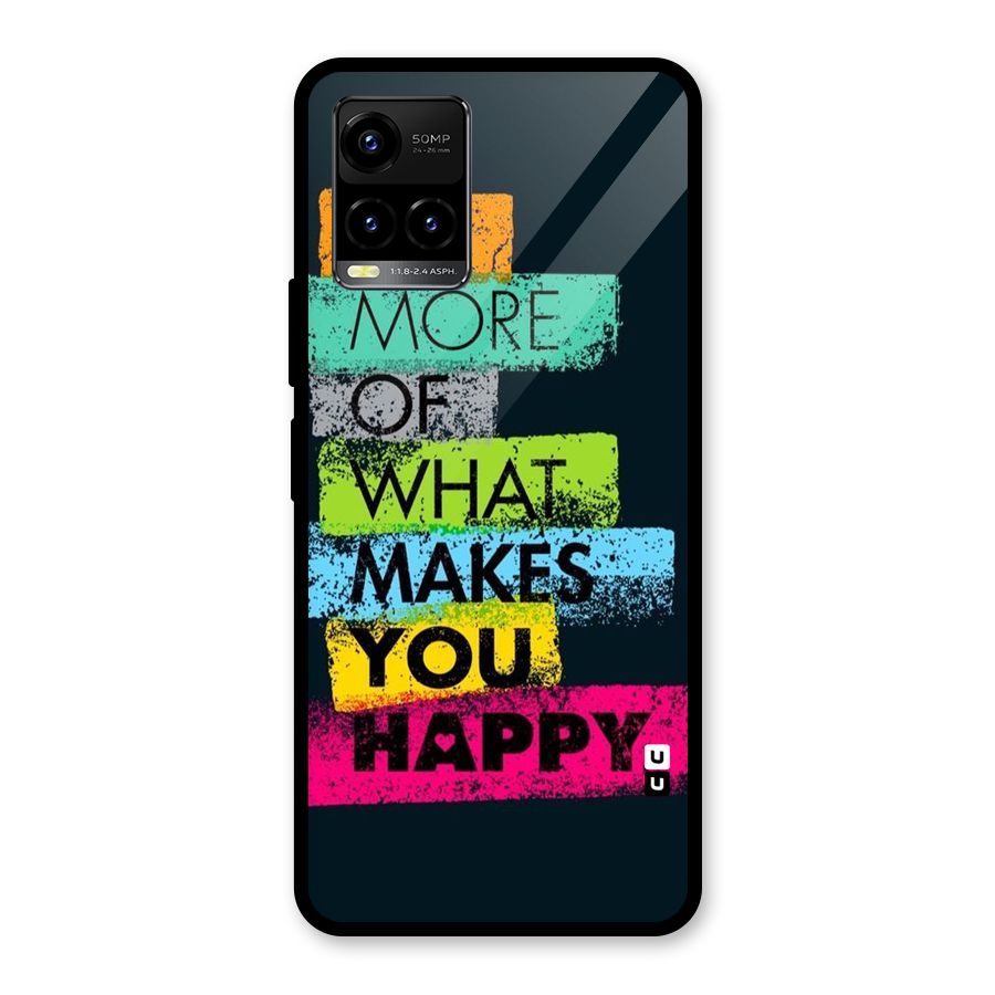 Makes You Happy Glass Back Case for Vivo Y21A