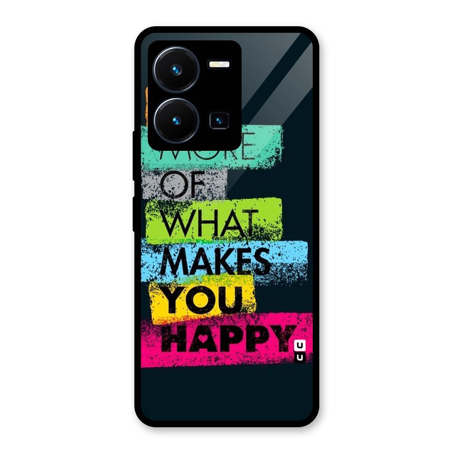 Makes You Happy Glass Back Case for Vivo Y35