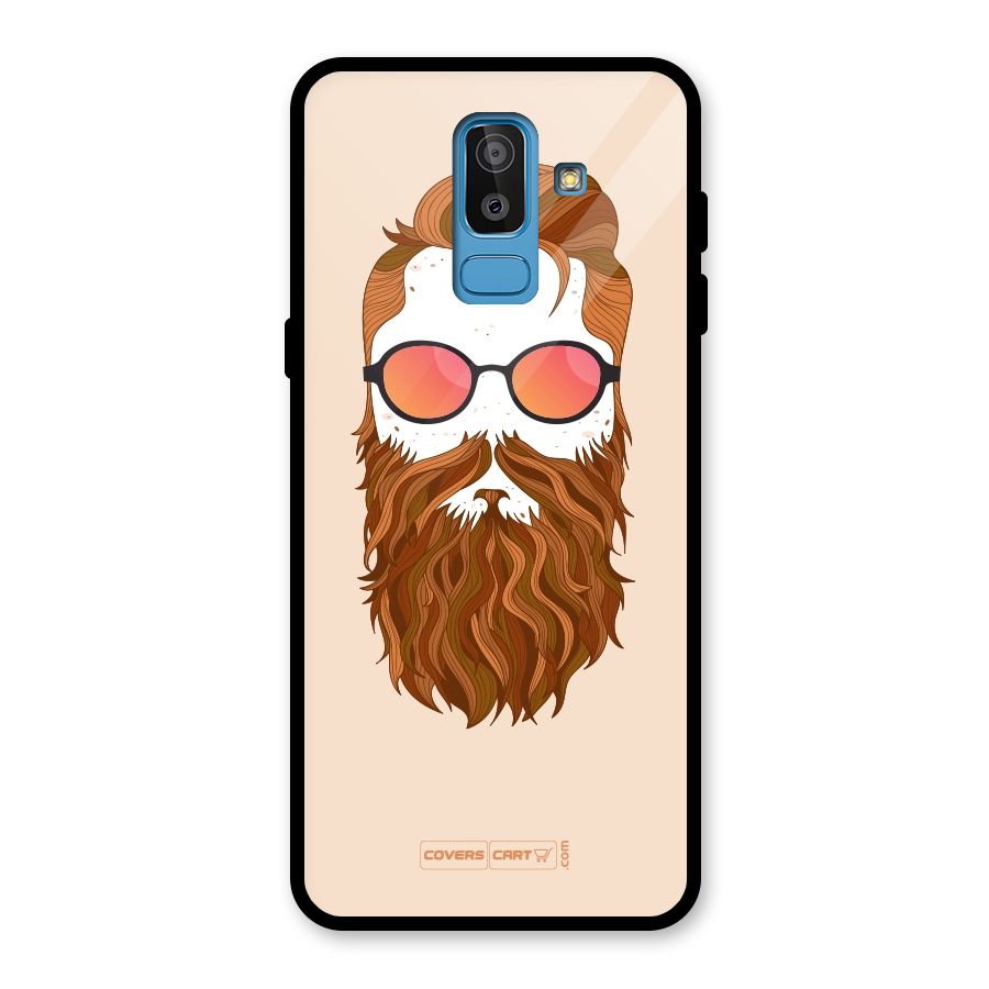 Man in Beard Glass Back Case for Galaxy J8