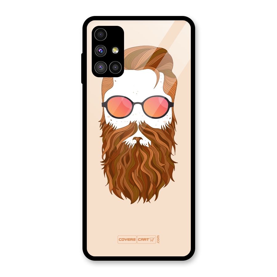 Man in Beard Glass Back Case for Galaxy M51