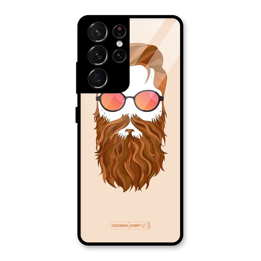 Man in Beard Glass Back Case for Galaxy S21 Ultra 5G