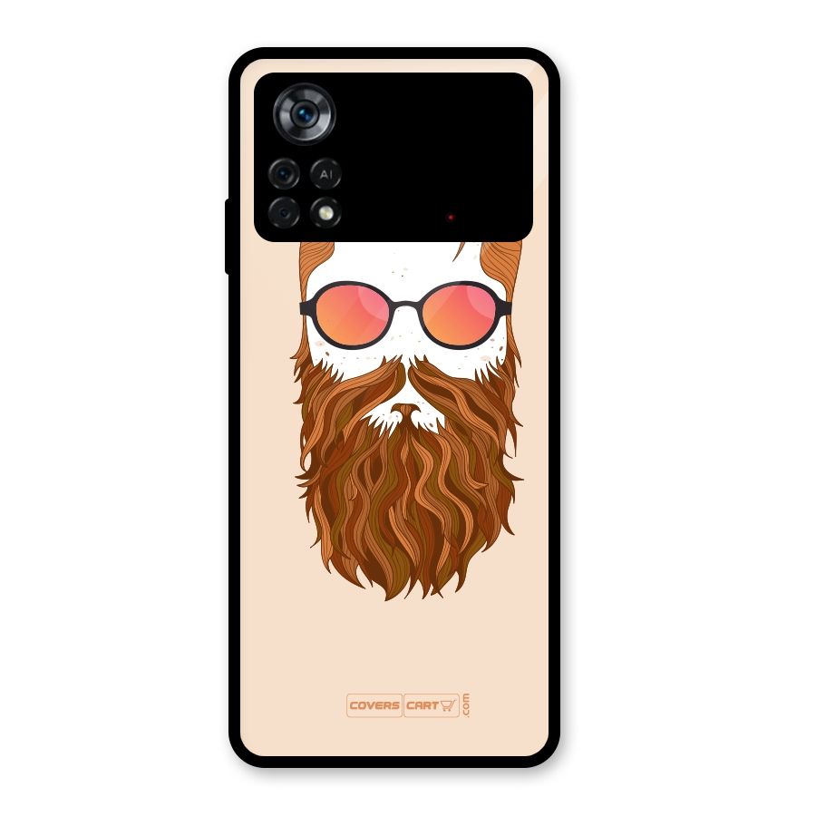 Man in Beard Glass Back Case for Poco X4 Pro 5G
