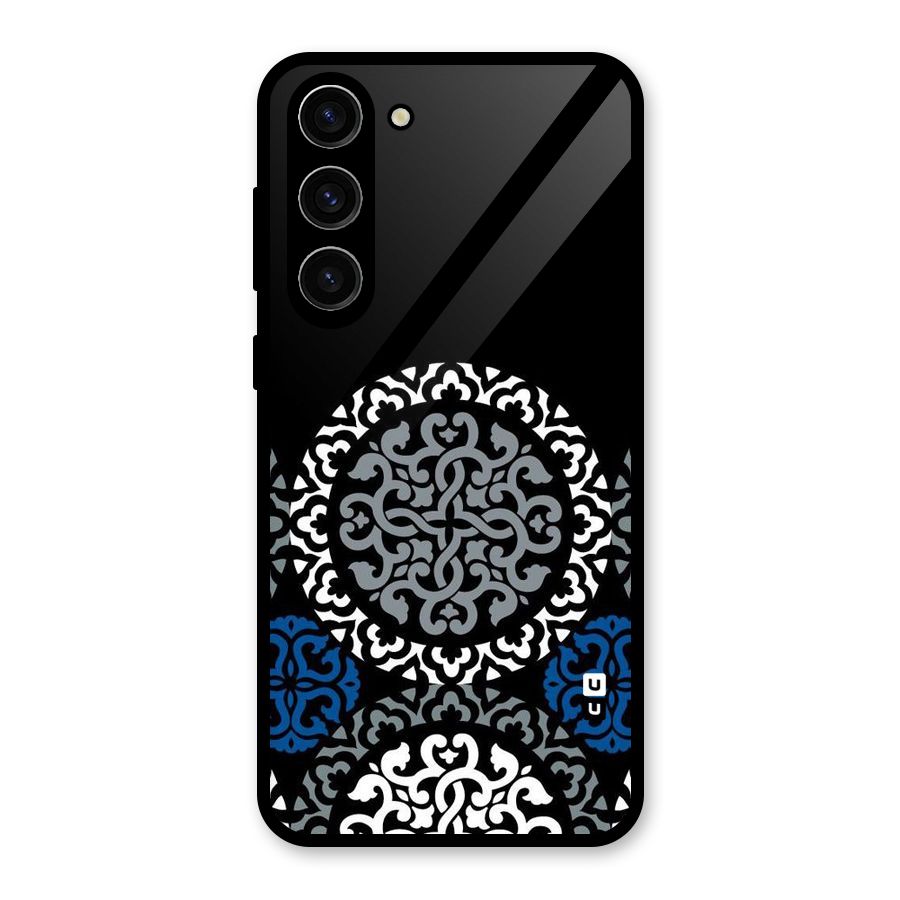 Mandala Circle Pattern Glass Back Case for Galaxy S23 Plus