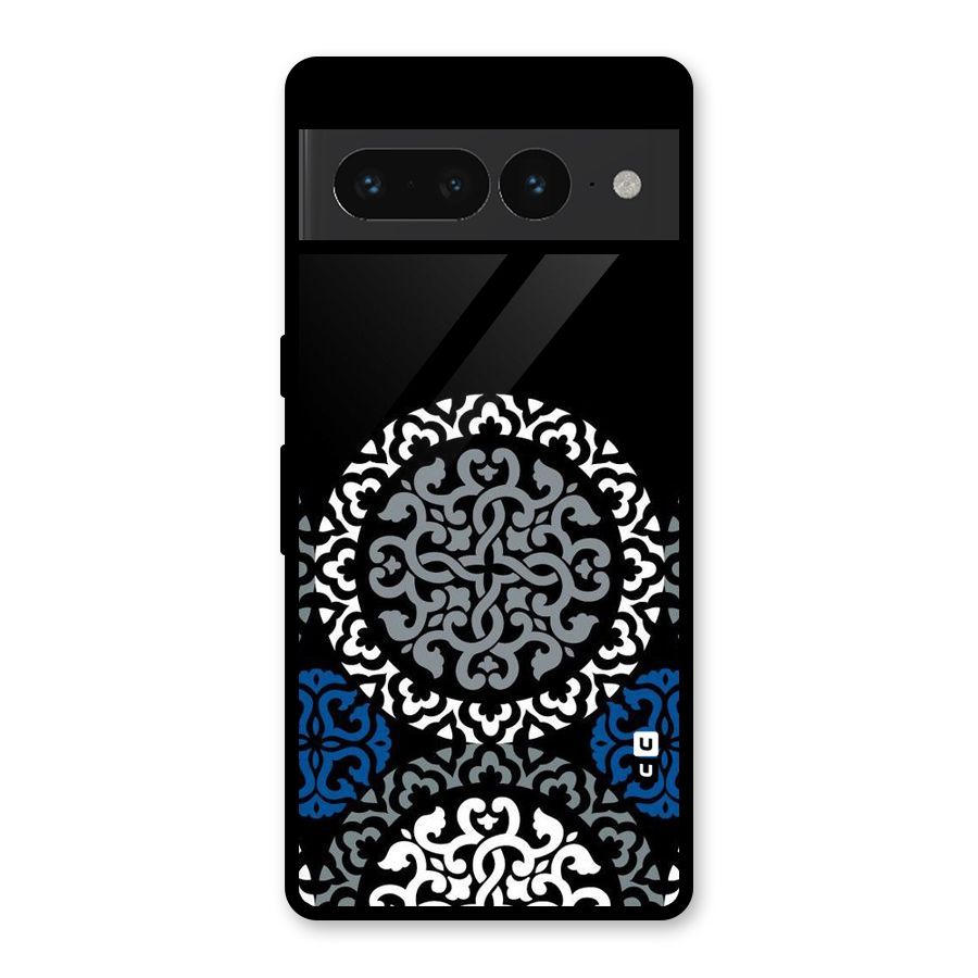 Mandala Circle Pattern Glass Back Case for Google Pixel 7 Pro