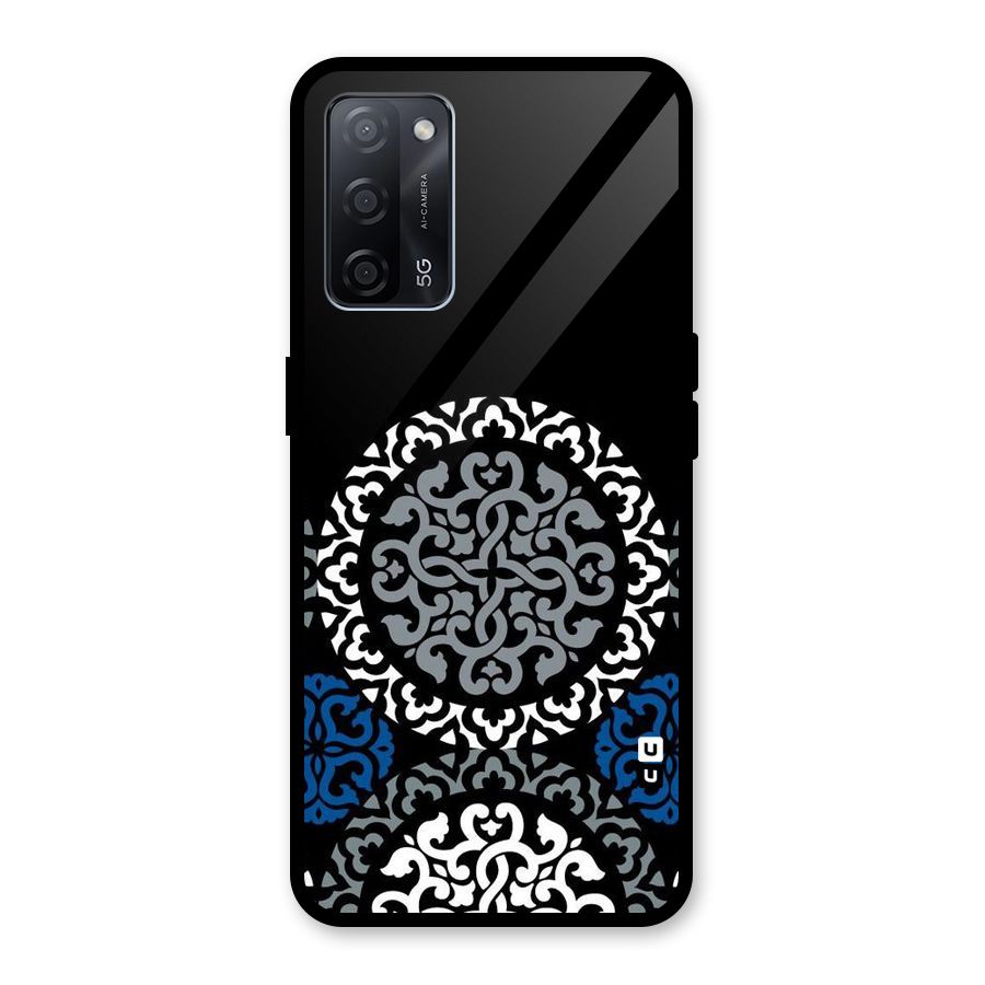 Mandala Circle Pattern Glass Back Case for Oppo A53s 5G