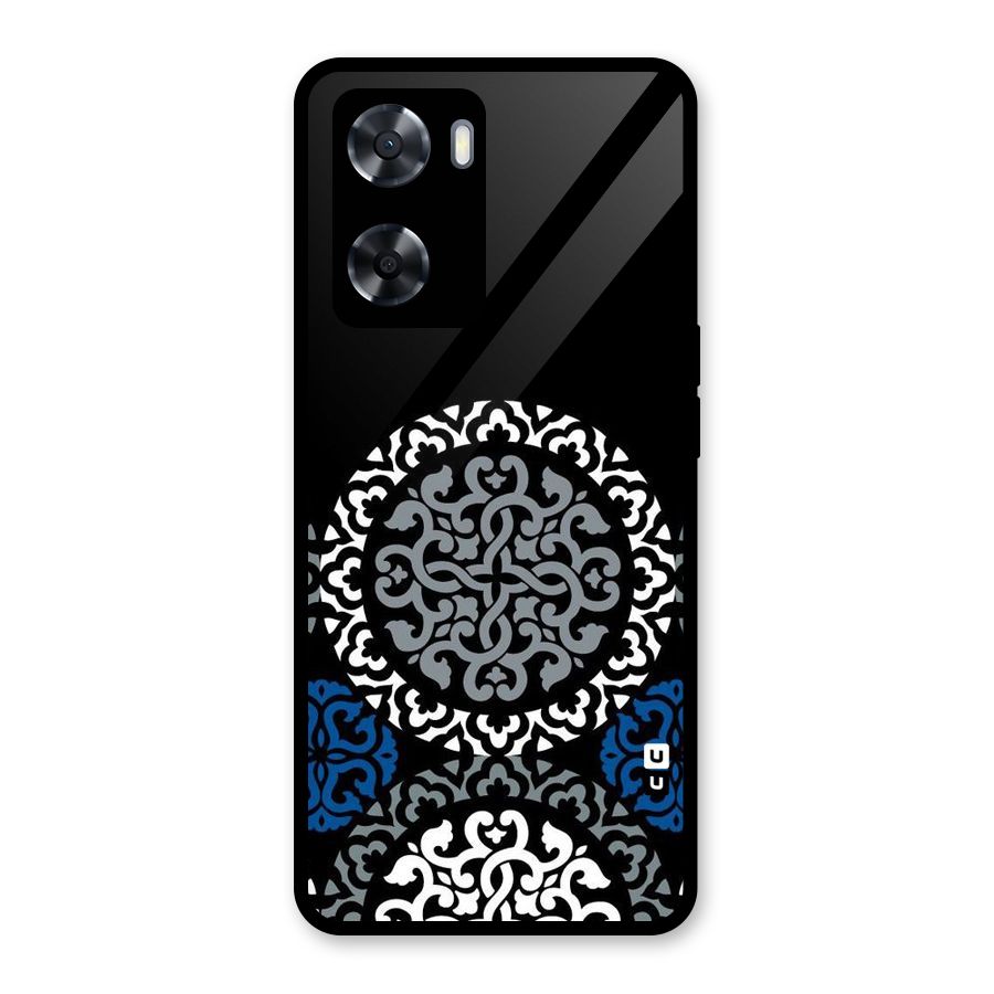 Mandala Circle Pattern Glass Back Case for Oppo A57 2022