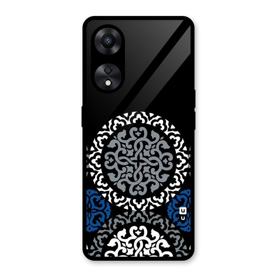 Mandala Circle Pattern Glass Back Case for Oppo A78