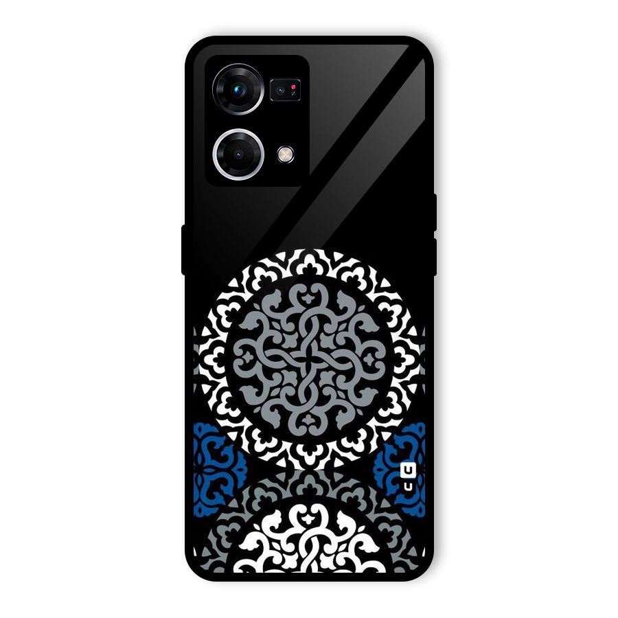 Mandala Circle Pattern Glass Back Case for Oppo F21s Pro 4G