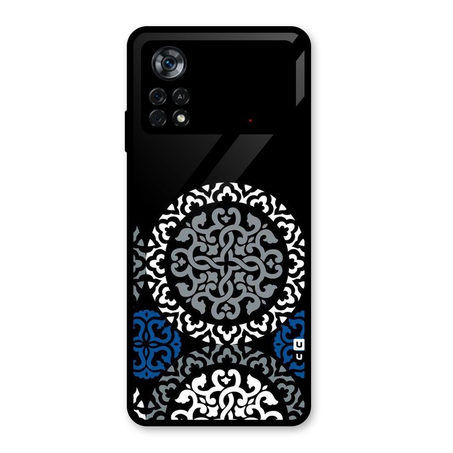 Mandala Circle Pattern Glass Back Case for Poco X4 Pro 5G
